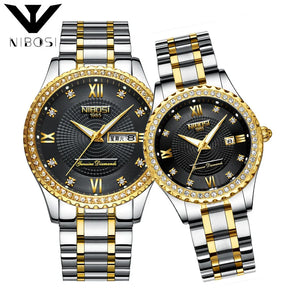 Couple Watches Lover Quartz Waterproof Luxury 2357 Nibosi