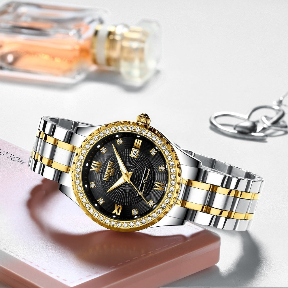 Couple Watches Lover Quartz Waterproof Luxury 2357 Nibosi