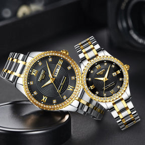 Couple Watches Lover Quartz Waterproof Luxury 2357 Nibosi