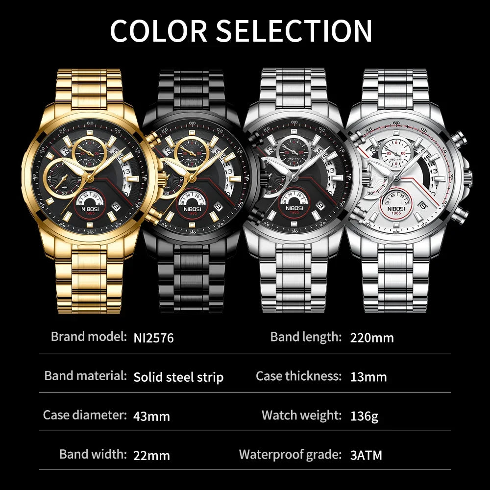 Waterproof & Quartz Watch 2576 Nibosi