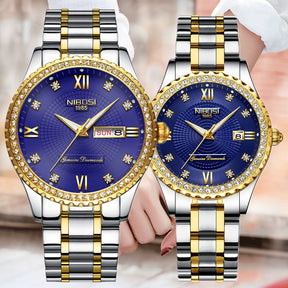 Couple Watches Lover Quartz Waterproof Luxury 2357 Nibosi